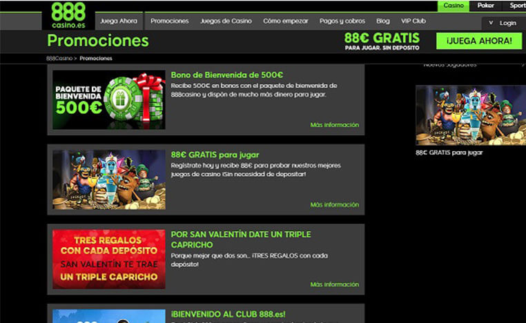 888 casino promociones