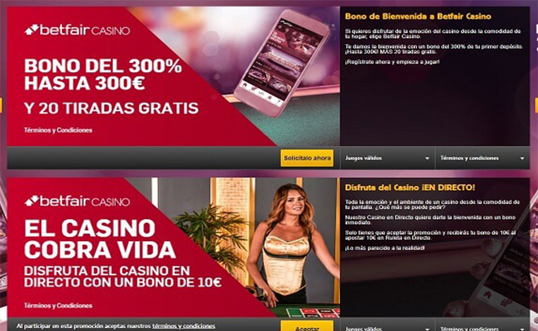 betfair casino promociones