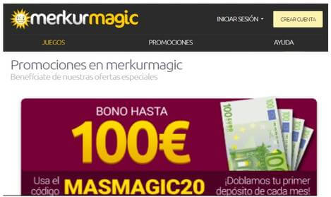 Merkurmagic otorga hasta 100 euros en los depósitos