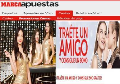 Traer un amigo a Marca Apuestas da hasta 50 euros de saldo