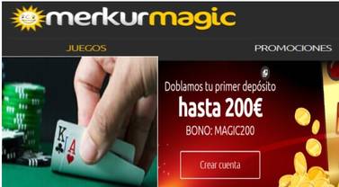 Merkurmagic otorga 200 euros por duplicación del primer ingreso