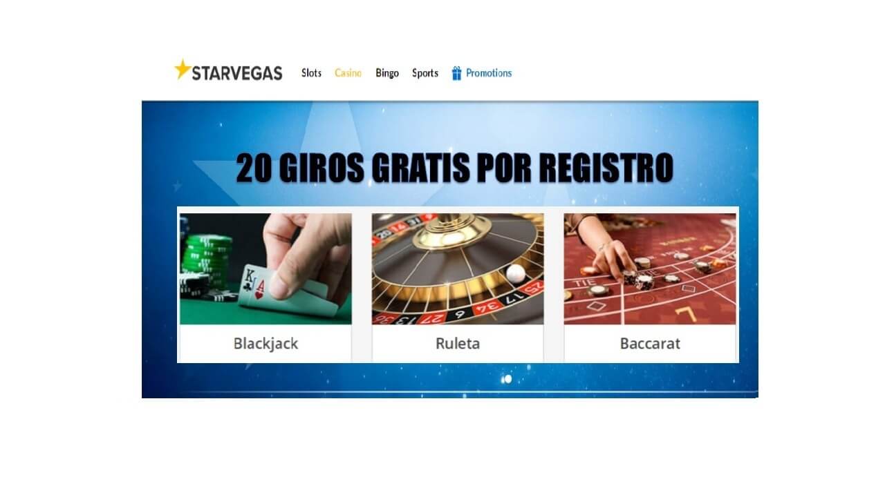 20 giros gratis en Casino Starvegas